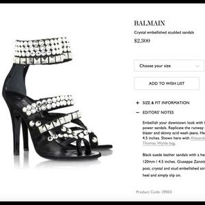 COPY - Balmain NWOT Crystal embellished studded s…